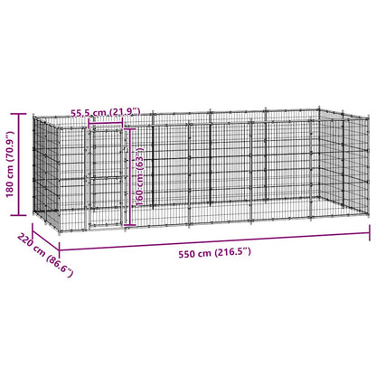 Outdoor Dog Kennel Steel 12.1 m²
