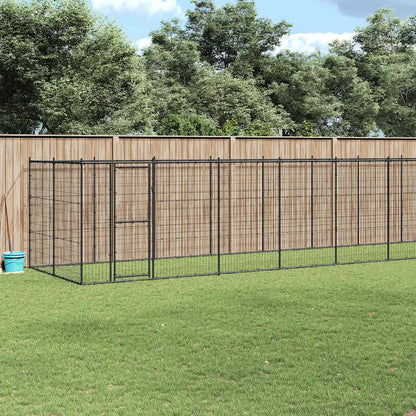 Outdoor Dog Kennel Steel 16.94 m²