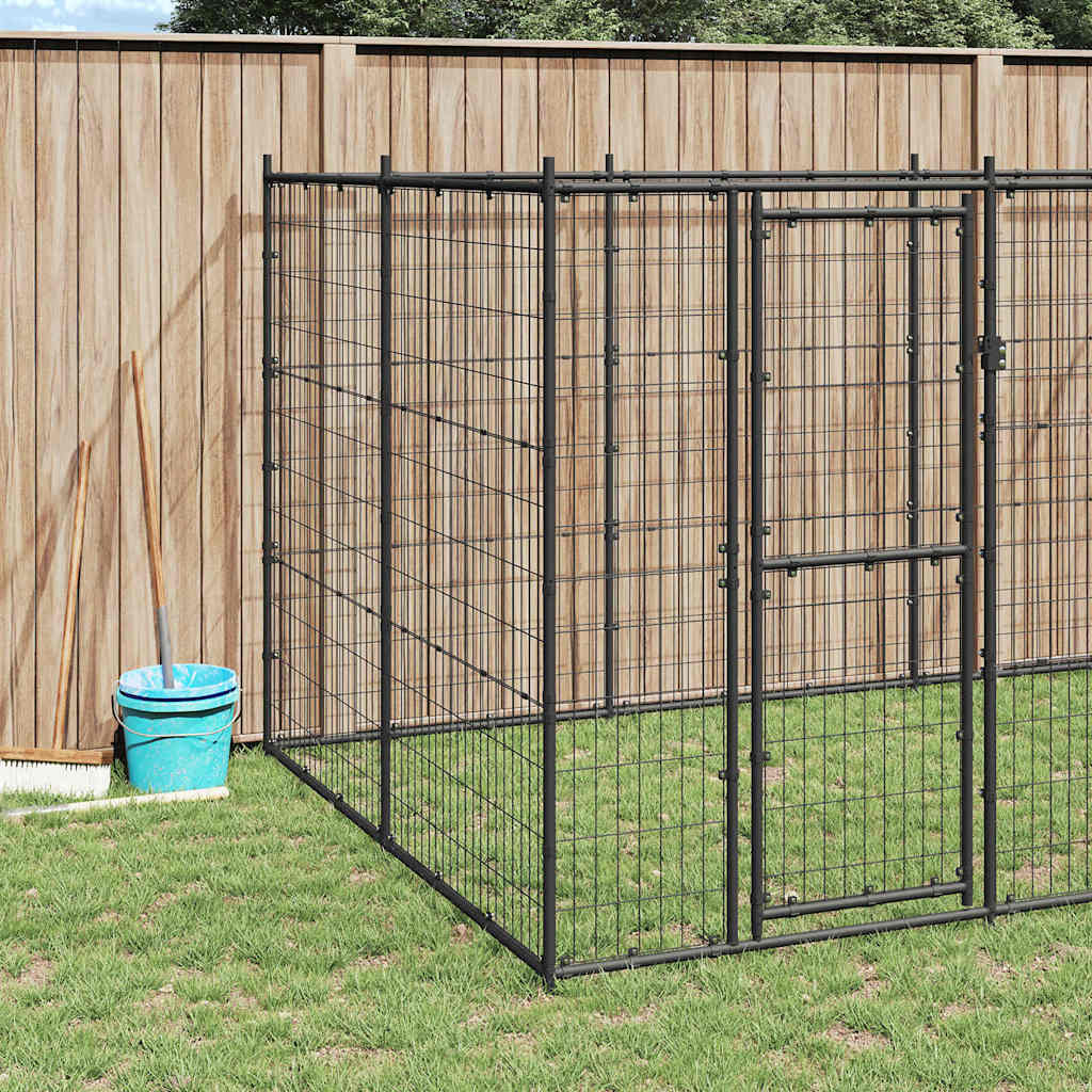 Outdoor Dog Kennel Steel 16.94 m²