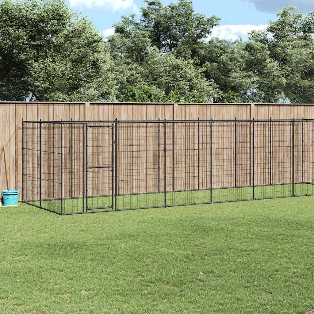 Outdoor Dog Kennel Steel 21.78 m²