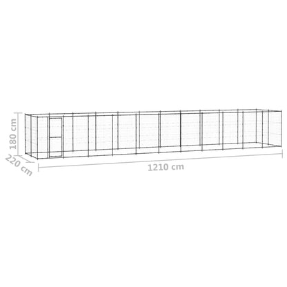 Outdoor Dog Kennel Steel 26.62 m²