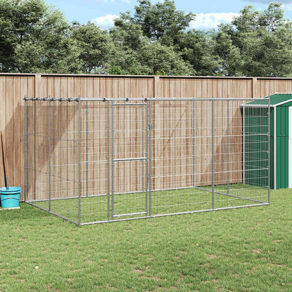 Outdoor Dog Kennel Galvanised Steel with Roof 7.26 m²