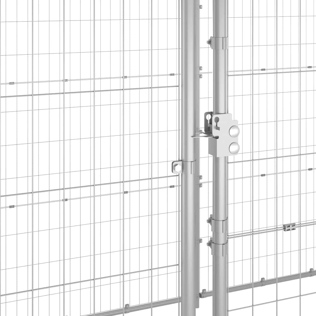 Outdoor Dog Kennel Galvanised Steel with Roof 12.1 m²