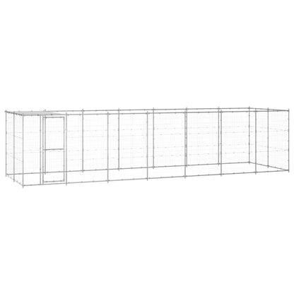 Outdoor Dog Kennel Galvanised Steel with Roof 16.94 m²