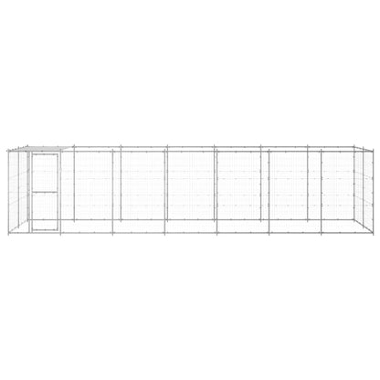 Outdoor Dog Kennel Galvanised Steel with Roof 16.94 m²