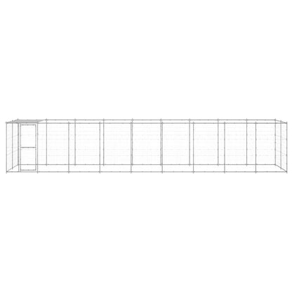 Outdoor Dog Kennel Galvanised Steel with Roof 21.78 m²