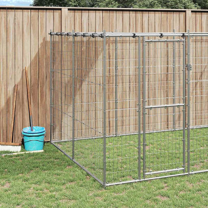 Outdoor Dog Kennel Galvanised Steel with Roof 26.62 m²