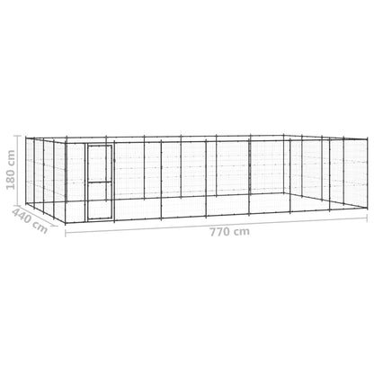 Outdoor Dog Kennel Steel 33.88 m²