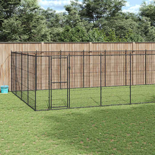 Outdoor Dog Kennel Steel 33.88 m²