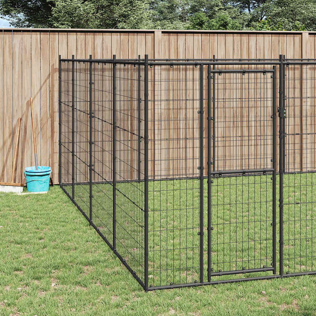 Outdoor Dog Kennel Steel 43.56 m²