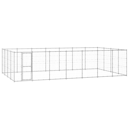 Outdoor Dog Kennel Galvanised Steel 33.88 m²