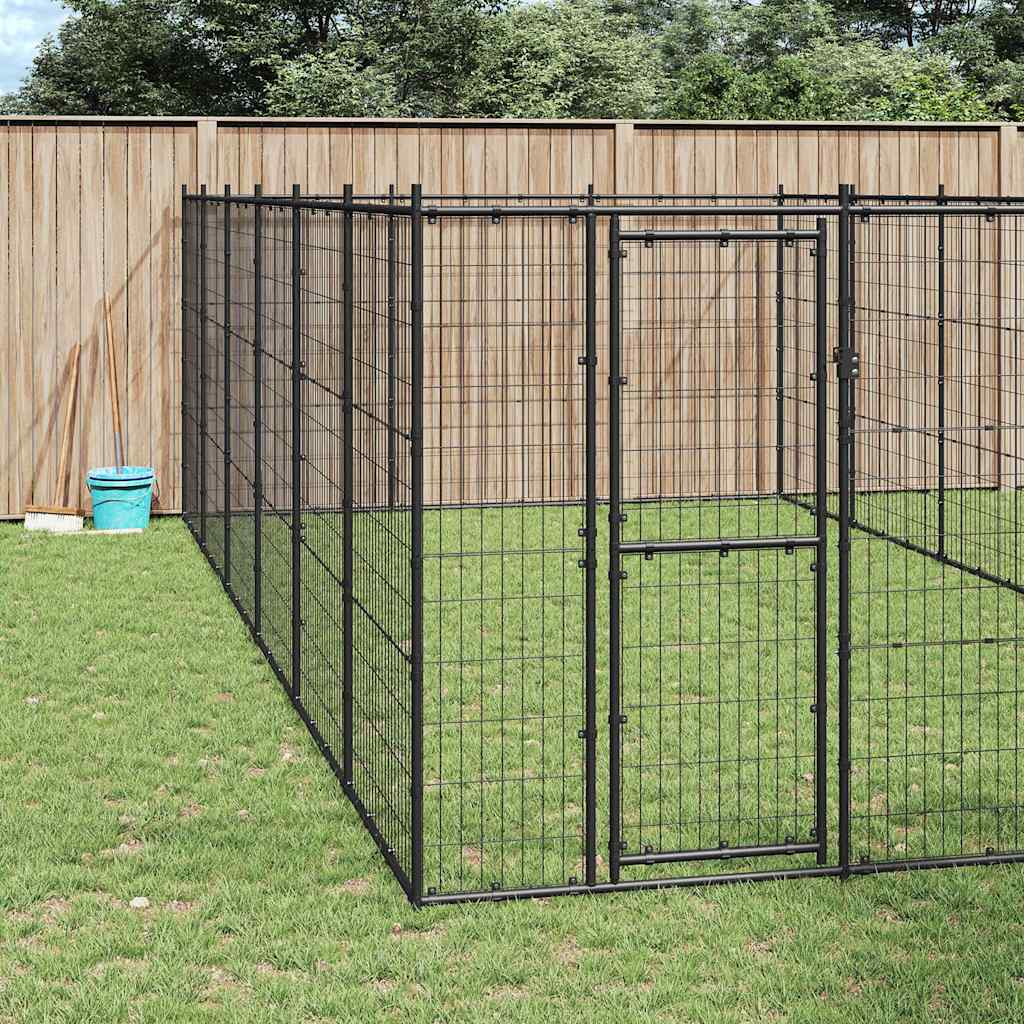 Outdoor Dog Kennel Steel 21.78 m²