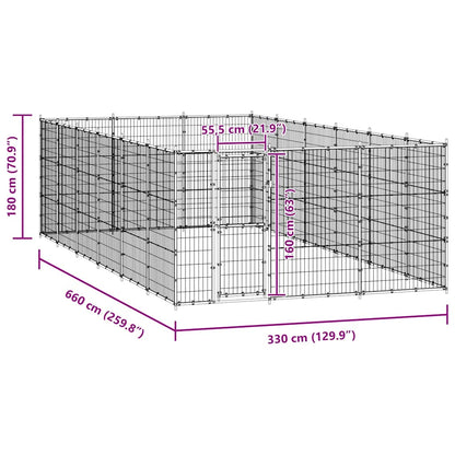 Outdoor Dog Kennel Steel 21.78 m²