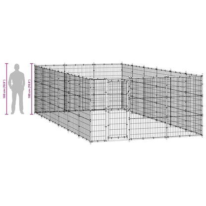 Outdoor Dog Kennel Steel 21.78 m²