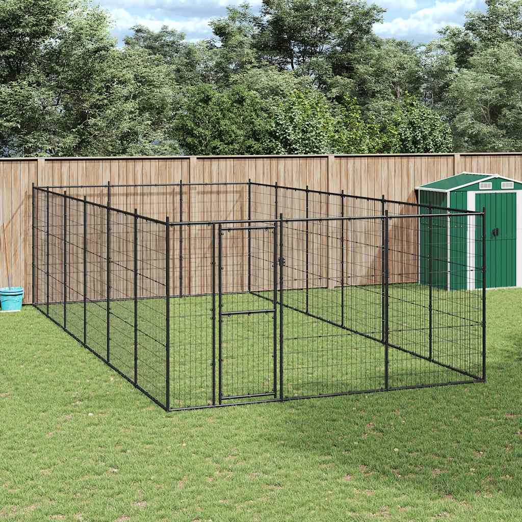 Outdoor Dog Kennel Steel 21.78 m²