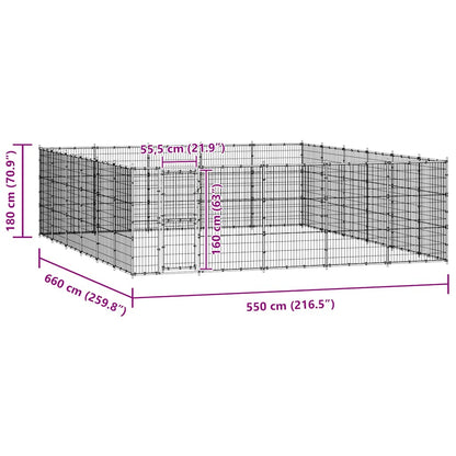 Outdoor Dog Kennel Steel 36.3 m²