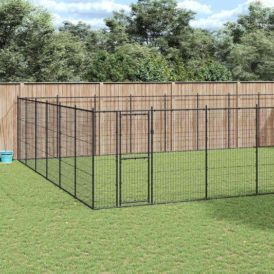 Outdoor Dog Kennel Steel 65.34 m²