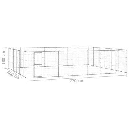 Outdoor Dog Kennel Galvanised Steel 50.82 m²