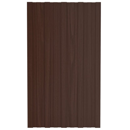 Roof Panels 36 pcs Galvanised Steel Brown 80x45 cm