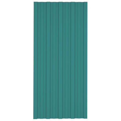 Roof Panels 36 pcs Galvanised Steel Green 100x45 cm