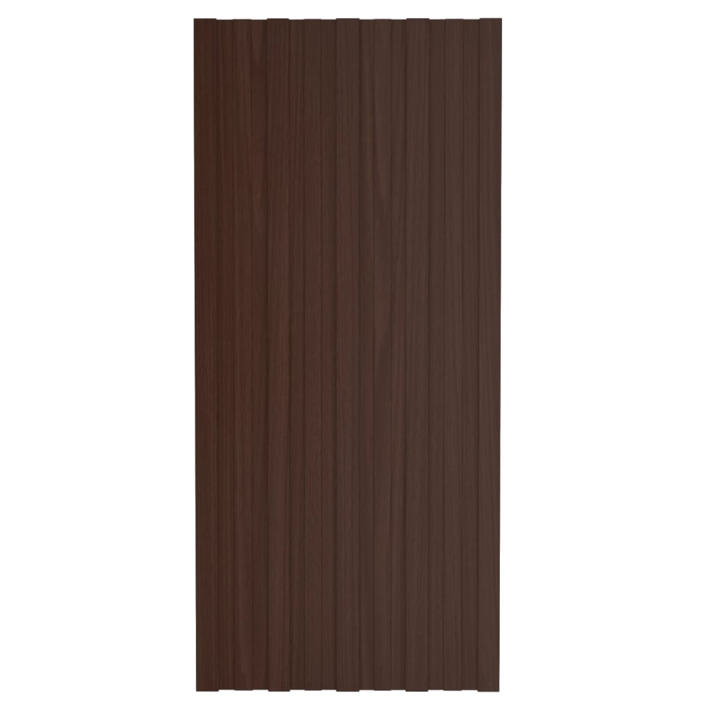 Roof Panels 36 pcs Galvanised Steel Brown 100x45 cm