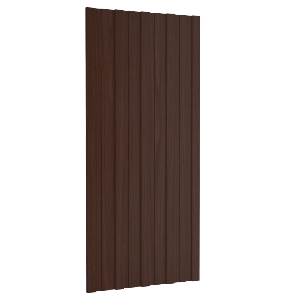Roof Panels 36 pcs Galvanised Steel Brown 100x45 cm