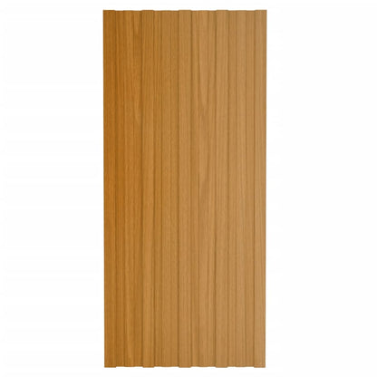 Roof Panels 36 pcs Galvanised Steel Light Wood 100x45 cm