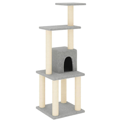 Cat Tree with Sisal Scratching Posts Light Grey 105 cm
