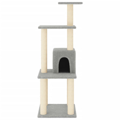 Cat Tree with Sisal Scratching Posts Light Grey 105 cm