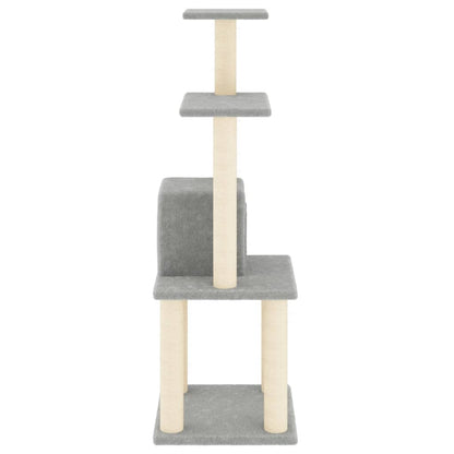 Cat Tree with Sisal Scratching Posts Light Grey 105 cm