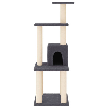 Cat Tree with Sisal Scratching Posts Dark Grey 105 cm