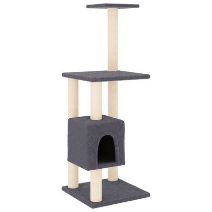 Cat Tree with Sisal Scratching Posts Dark Grey 104 cm