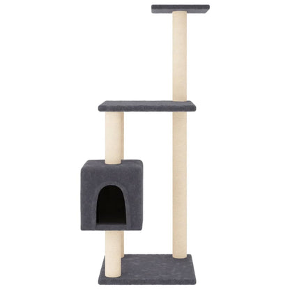 Cat Tree with Sisal Scratching Posts Dark Grey 104 cm