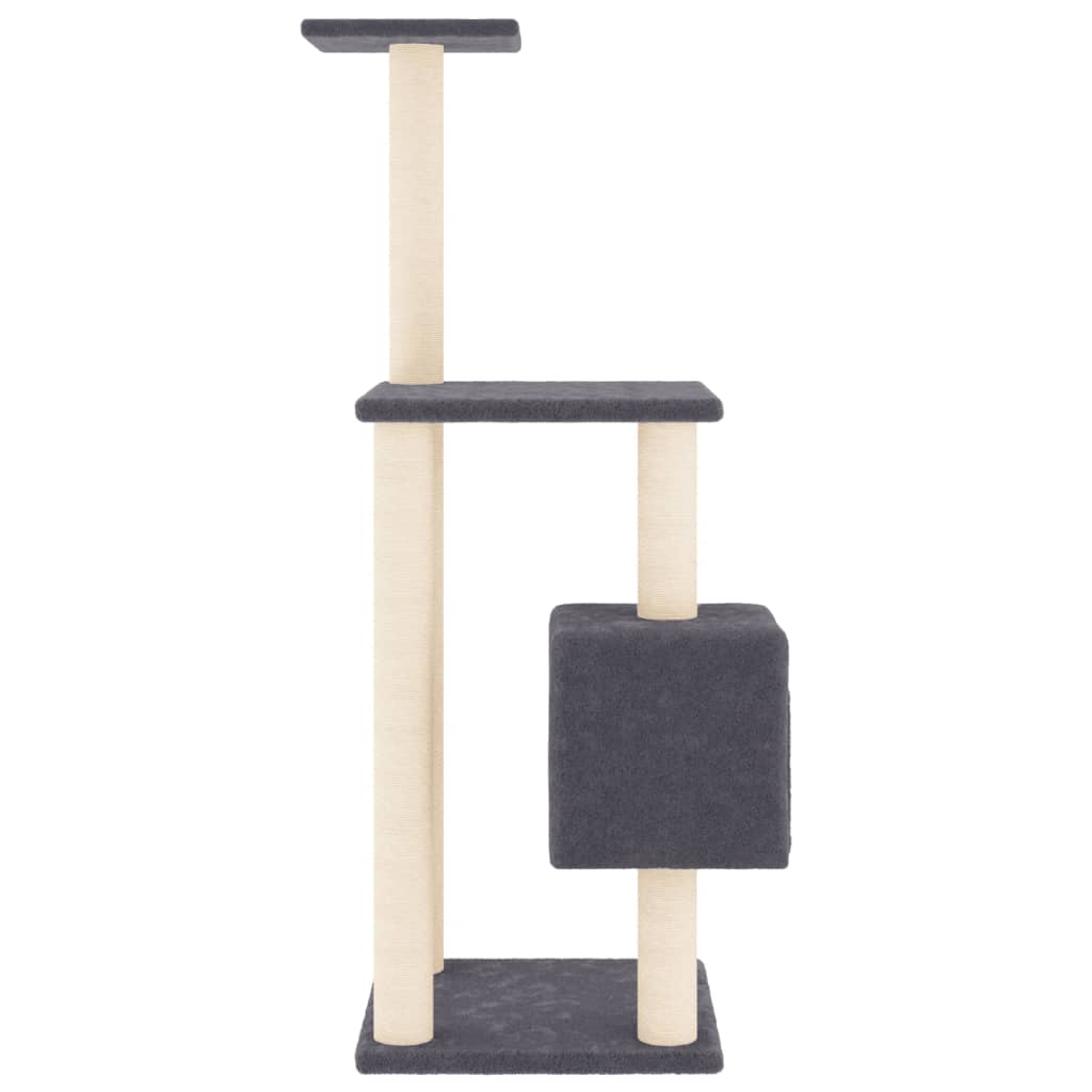 Cat Tree with Sisal Scratching Posts Dark Grey 104 cm