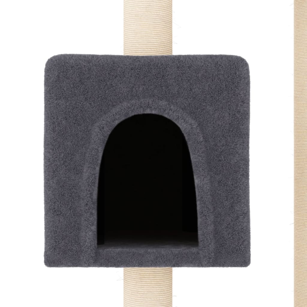 Cat Tree with Sisal Scratching Posts Dark Grey 104 cm
