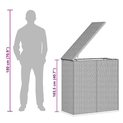 Garden Cushion Box PE Rattan 100x49x103.5 cm Brown