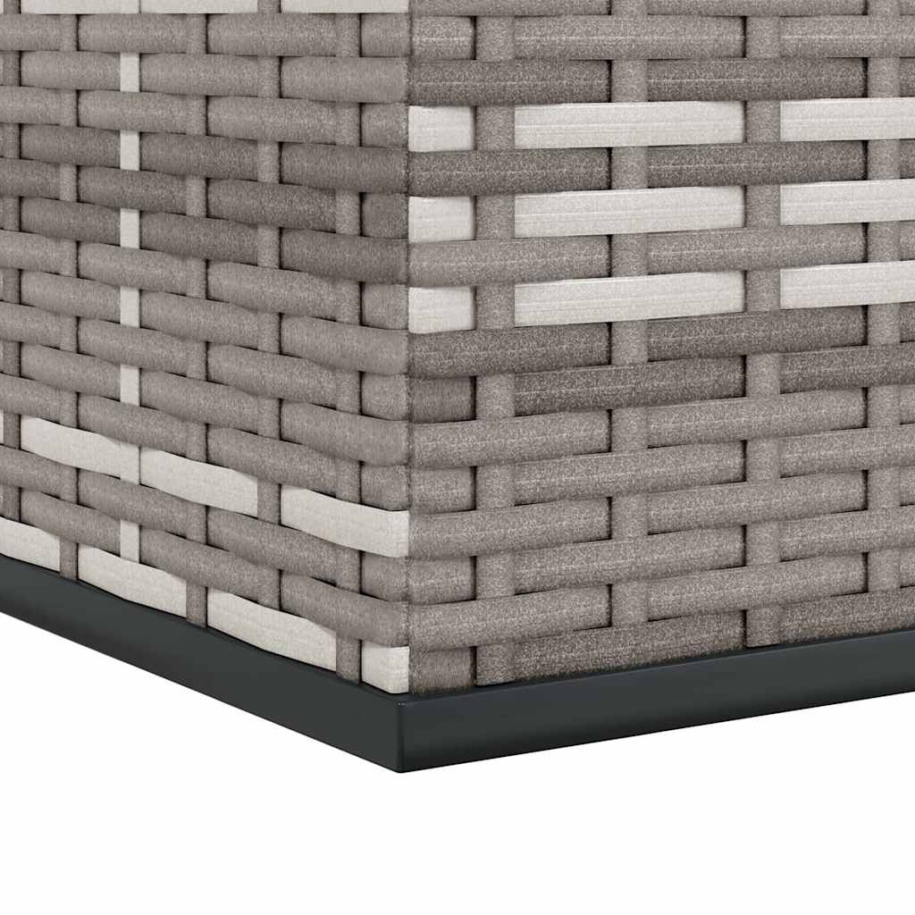 Garden Cushion Box PE Rattan 100x49x103.5 cm Grey