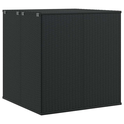 Garden Cushion Box PE Rattan 100x97.5x104 cm Black