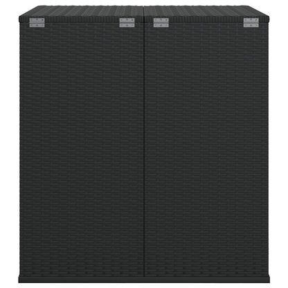Garden Cushion Box PE Rattan 100x97.5x104 cm Black