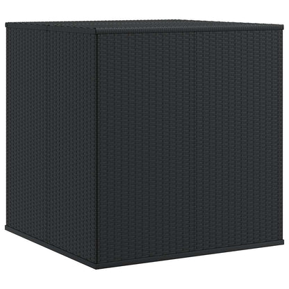 Garden Cushion Box PE Rattan 100x97.5x104 cm Black