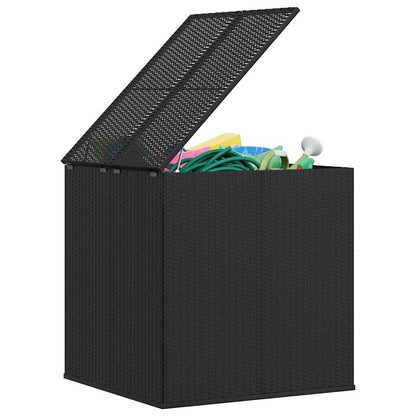 Garden Cushion Box PE Rattan 100x97.5x104 cm Black