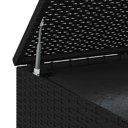 Garden Cushion Box PE Rattan 100x97.5x104 cm Black