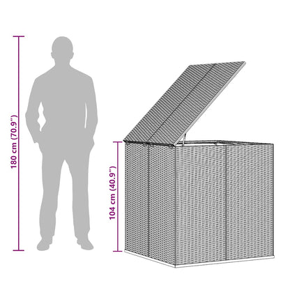 Garden Cushion Box PE Rattan 100x97.5x104 cm Black