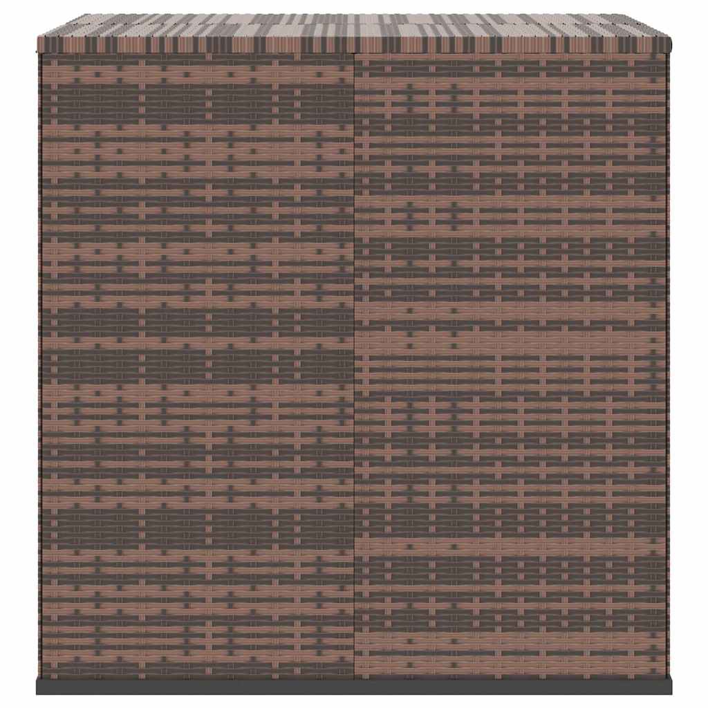 Garden Cushion Box PE Rattan 100x97.5x104 cm Brown