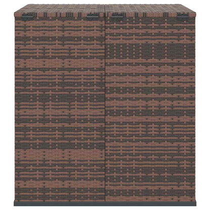 Garden Cushion Box PE Rattan 100x97.5x104 cm Brown