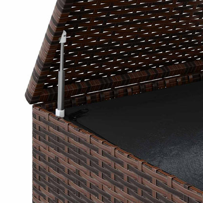 Garden Cushion Box PE Rattan 100x97.5x104 cm Brown