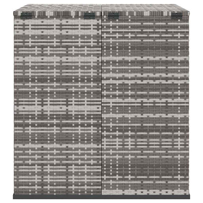 Garden Cushion Box PE Rattan 100x97.5x104 cm Grey