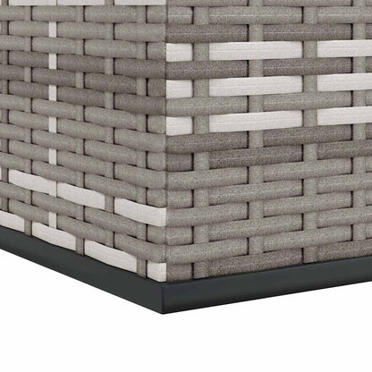 Garden Cushion Box PE Rattan 100x97.5x104 cm Grey