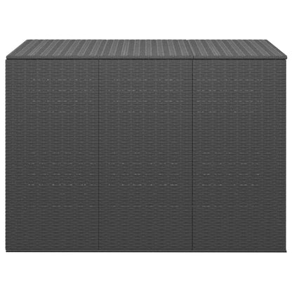 Garden Cushion Box PE Rattan 145x100x103 cm Black