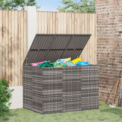 Garden Cushion Box PE Rattan 145x100x103 cm Grey